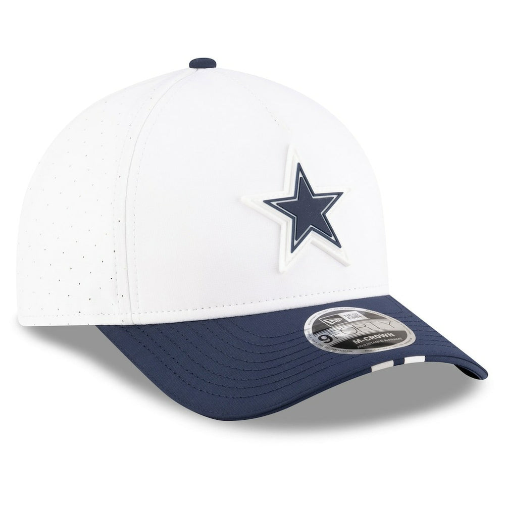 Dallas Cowboys New Era 2025 NFL Training Camp A-Frame 9FORTY Adjustable Hat - White/Navy - NFL