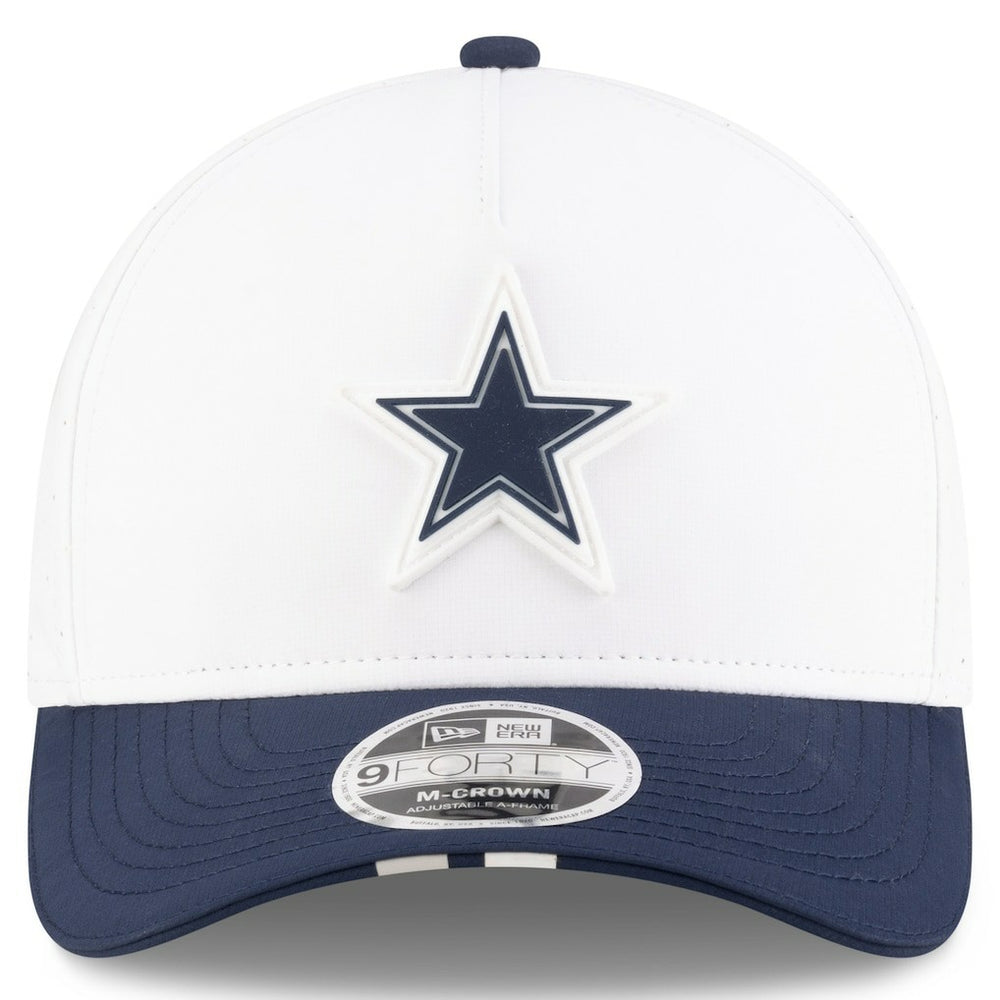 Dallas Cowboys New Era Youth 2025 NFL Training Camp A-Frame 9FORTY Adjustable Hat - White/Navy - NFL