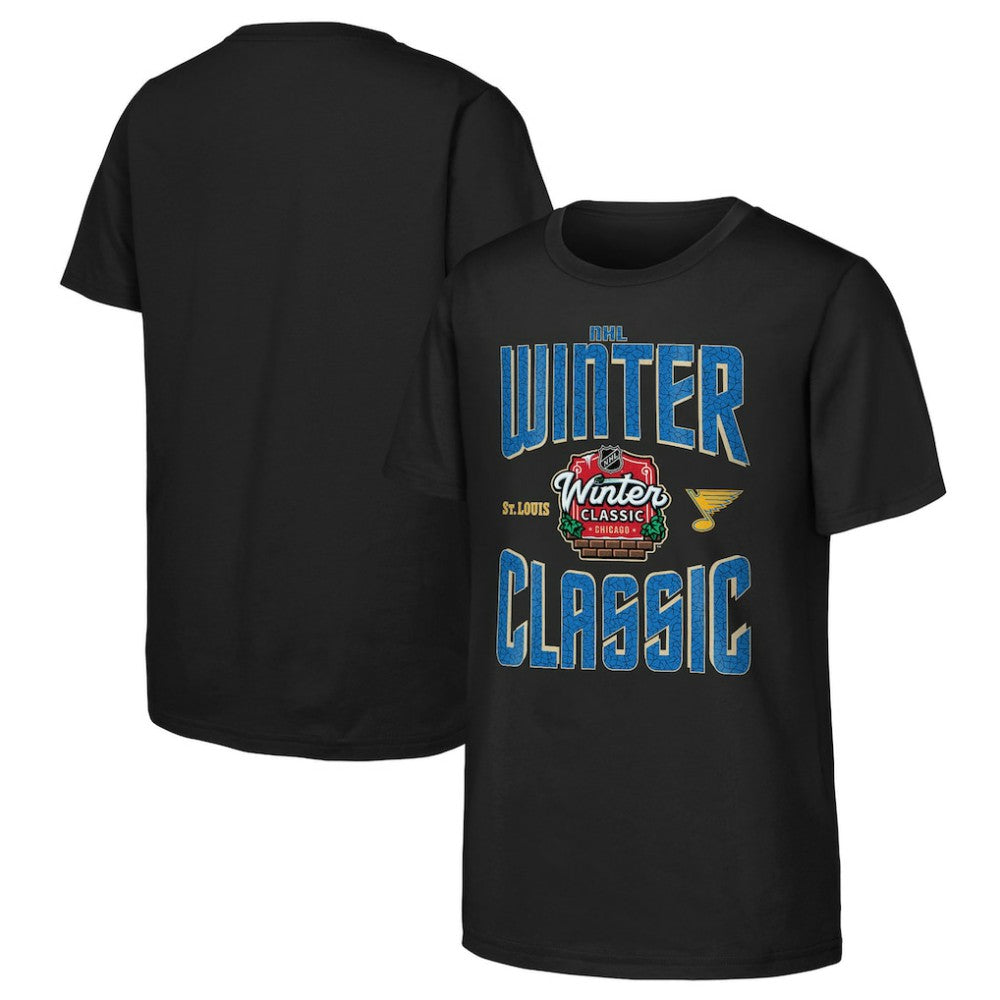 St. Louis Blues Youth 2025 NHL Winter Classic Game Day T-Shirt - Black | NHL Lifestyle