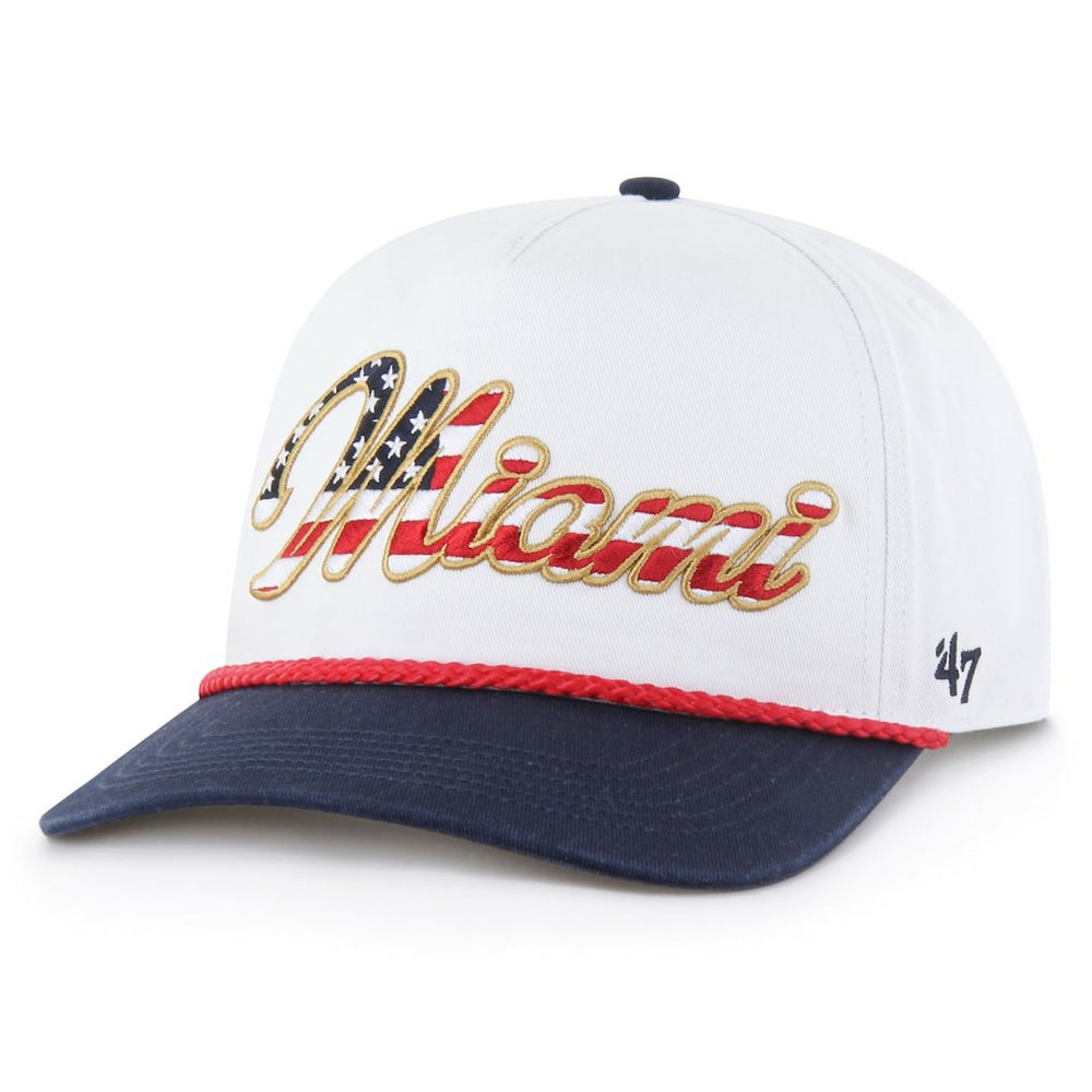 Miami Dolphins '47 Patriotic Overhand Hitch Adjustable Hat - White - 47 brand