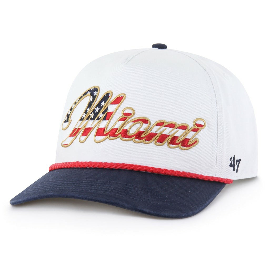 Miami Dolphins '47 Patriotic Overhand Hitch Adjustable Hat - White - 47 brand
