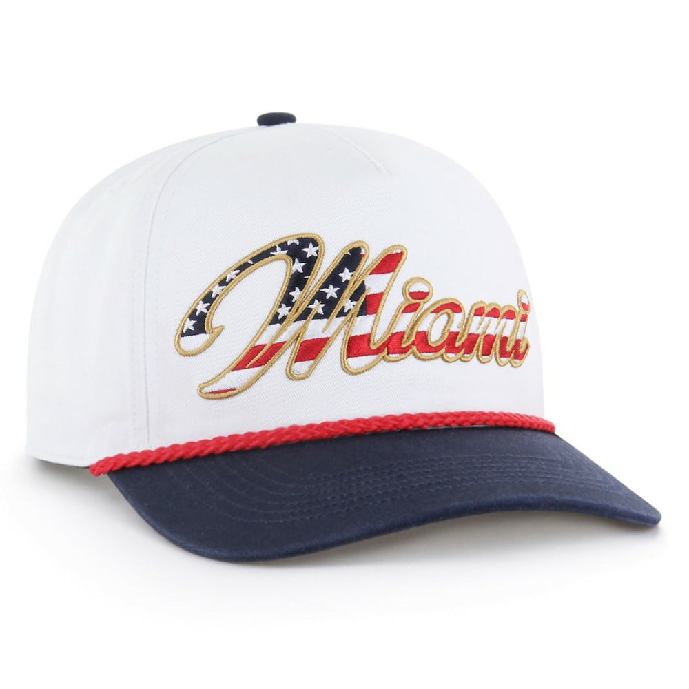 Miami Dolphins '47 Patriotic Overhand Hitch Adjustable Hat - White - 47 brand