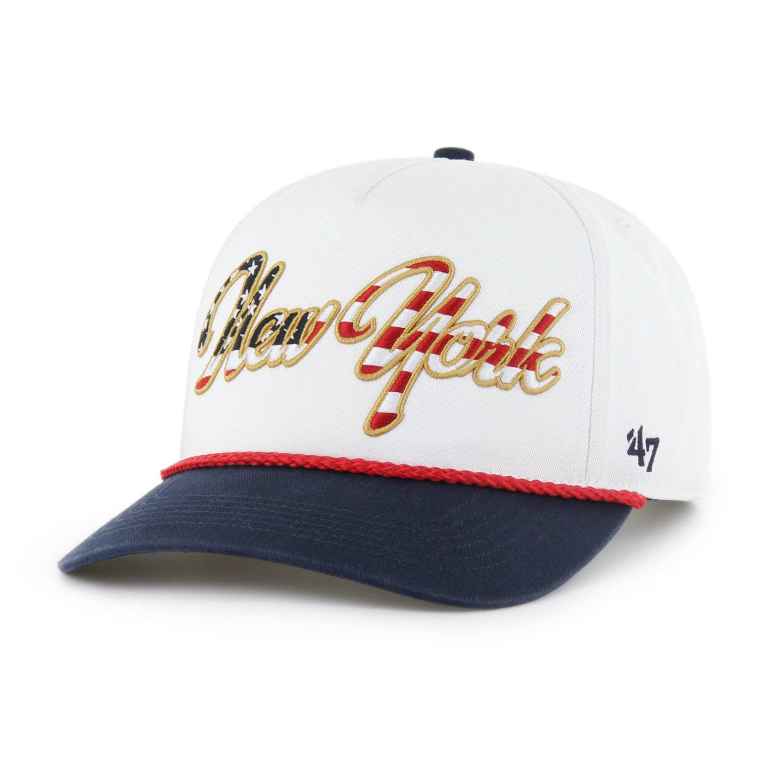 New York Jets '47 Patriotic Overhand Hitch Adjustable Hat - White - 47 brand