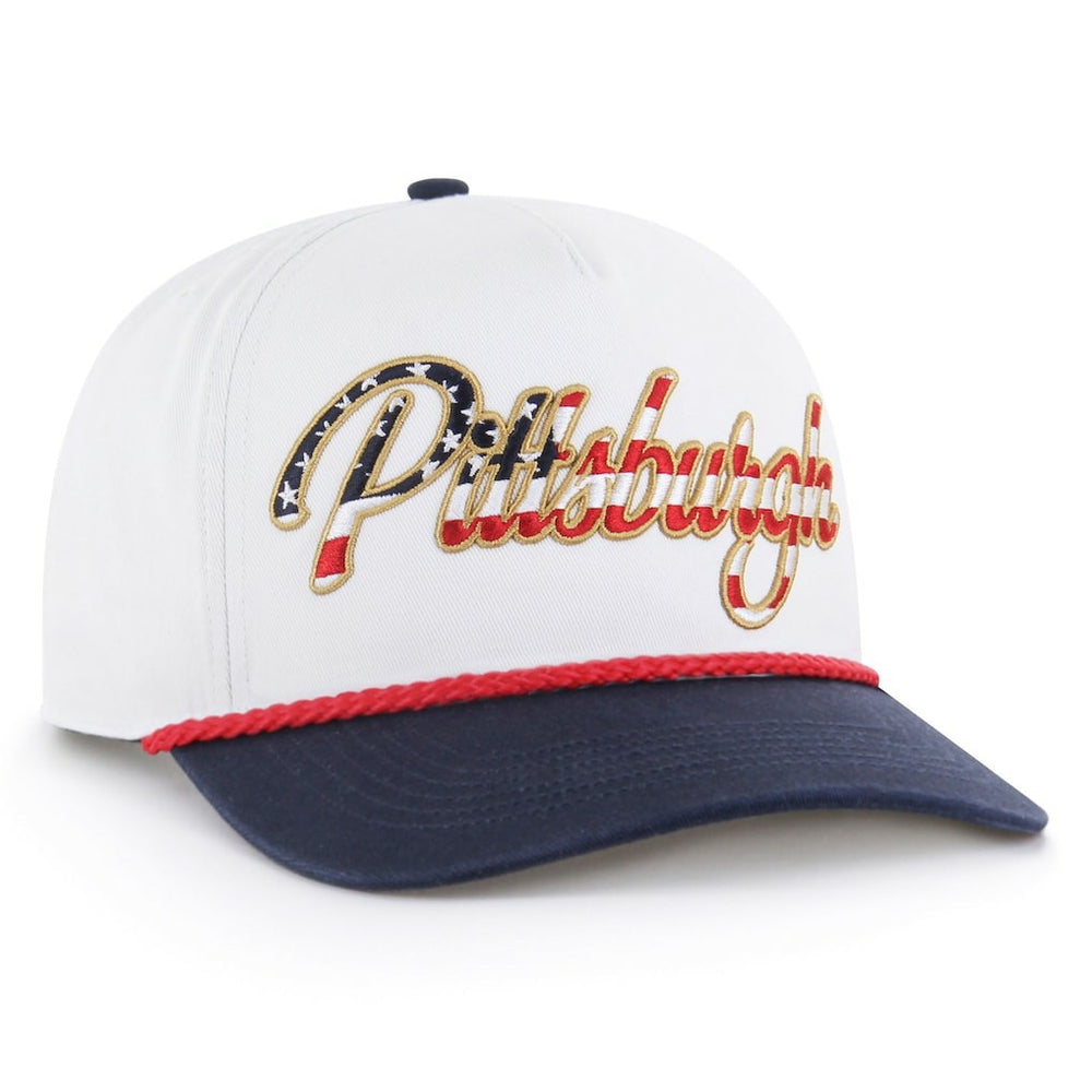 Pittsburgh Steelers '47 Patriotic Overhand Hitch Adjustable Hat - White - 47 brand