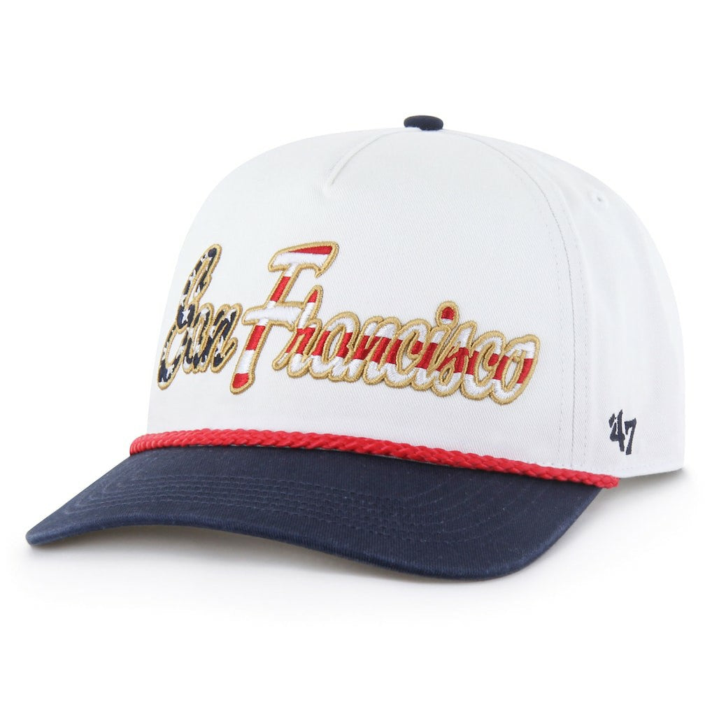 San Francisco 49ers '47 Patriotic Overhand Hitch Adjustable Hat - White - 47 brand