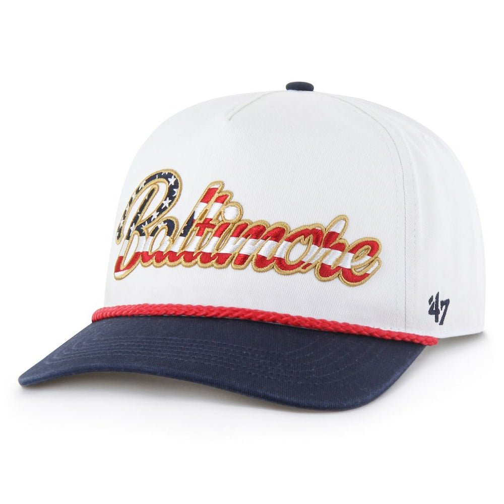 Baltimore Ravens '47 Patriotic Overhand Hitch Adjustable Hat - White - 47 brand