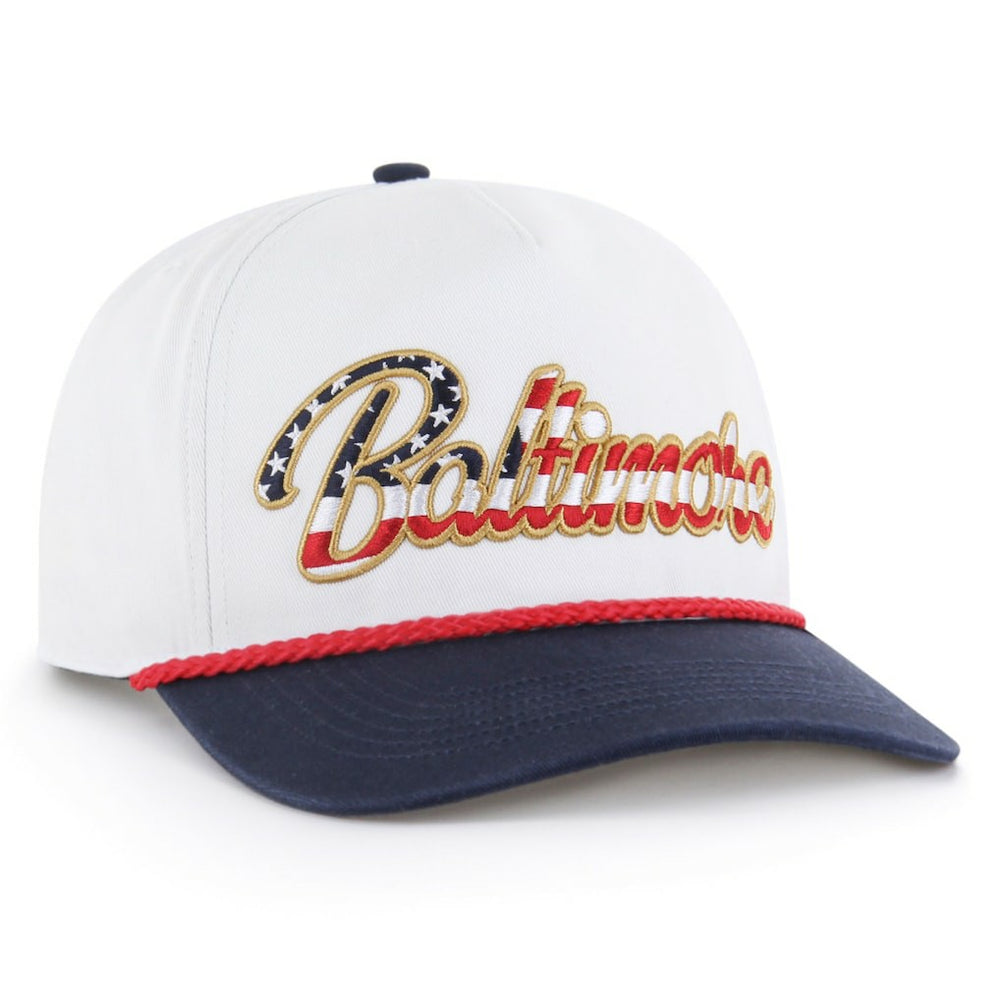 Baltimore Ravens '47 Patriotic Overhand Hitch Adjustable Hat - White - 47 brand