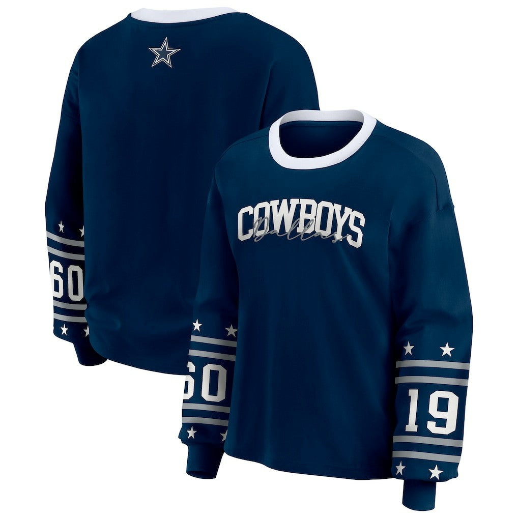 Dallas Cowboys WEAR by Erin Andrews Women's Sport Long-Sleeve T-Shirt - Navy - NFL