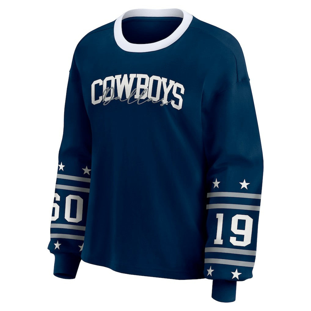 Dallas Cowboys WEAR by Erin Andrews Women's Sport Long-Sleeve T-Shirt - Navy - NFL