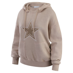 Dallas Cowboys WEAR by Erin Andrews Women's Washed Pullover Crewdie - Tan - NFL