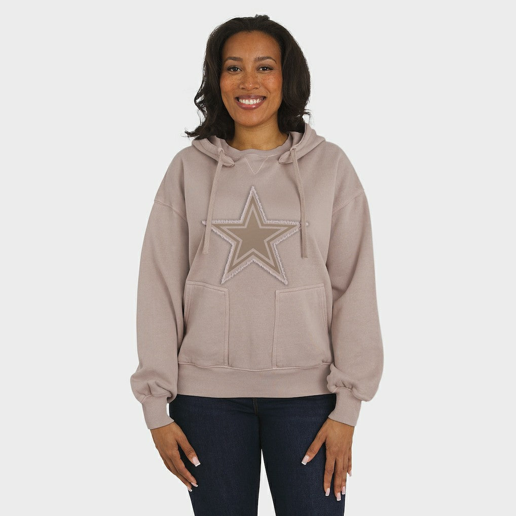 Dallas Cowboys WEAR by Erin Andrews Women's Washed Pullover Crewdie - Tan - NFL