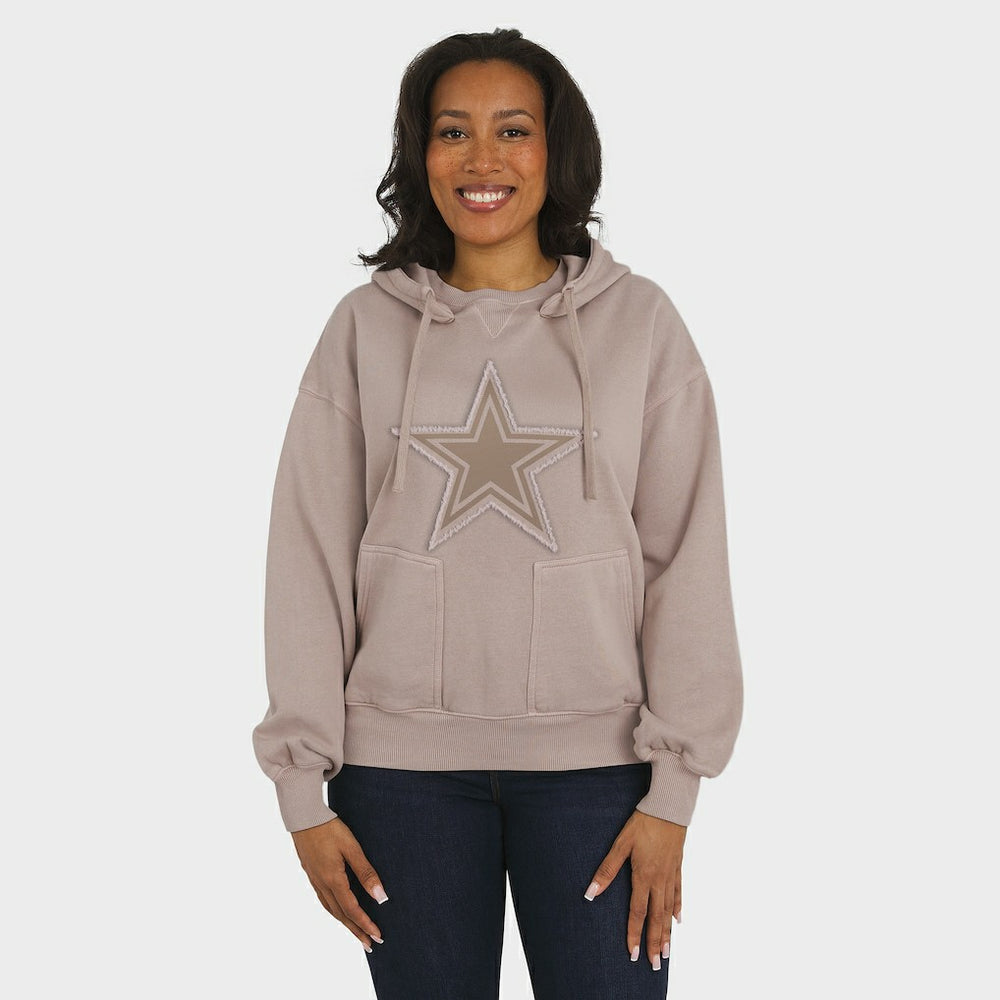 Dallas Cowboys WEAR by Erin Andrews Women's Washed Pullover Crewdie - Tan - NFL