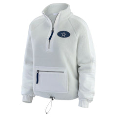 Dallas Cowboys WEAR by Erin Andrews Women's Polar Fleece Half-Zip Jacket - White - NFL
