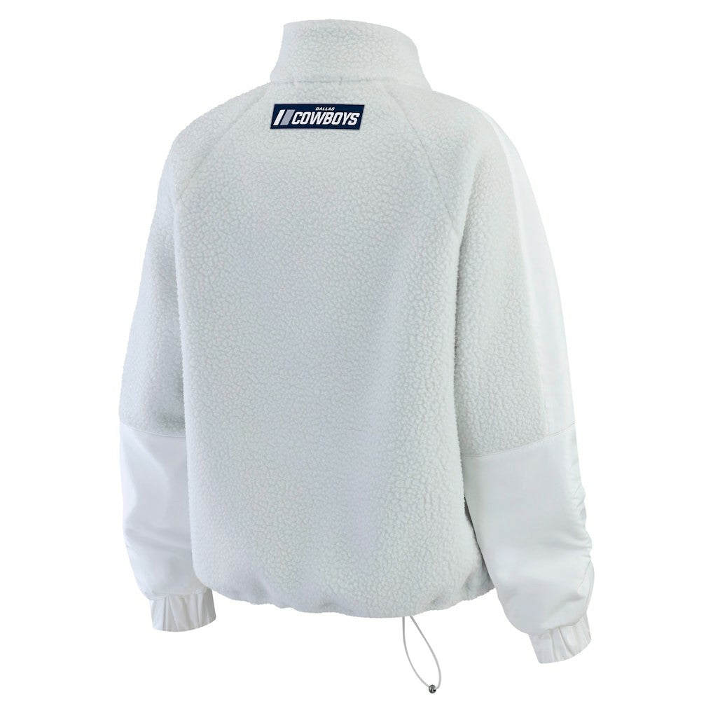 Dallas Cowboys WEAR by Erin Andrews Women's Polar Fleece Half-Zip Jacket - White - NFL