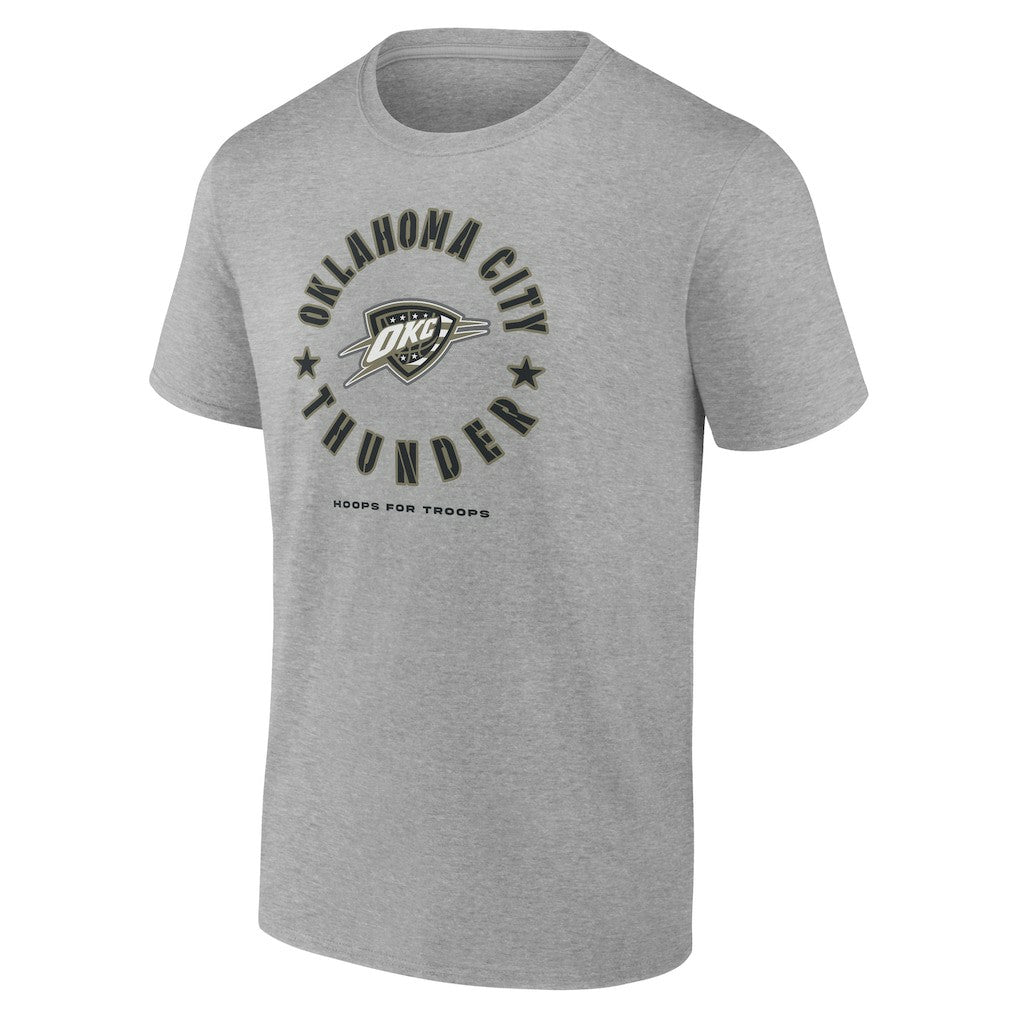Oklahoma City Thunder Hoops for Troops T-Shirt Heather Gray