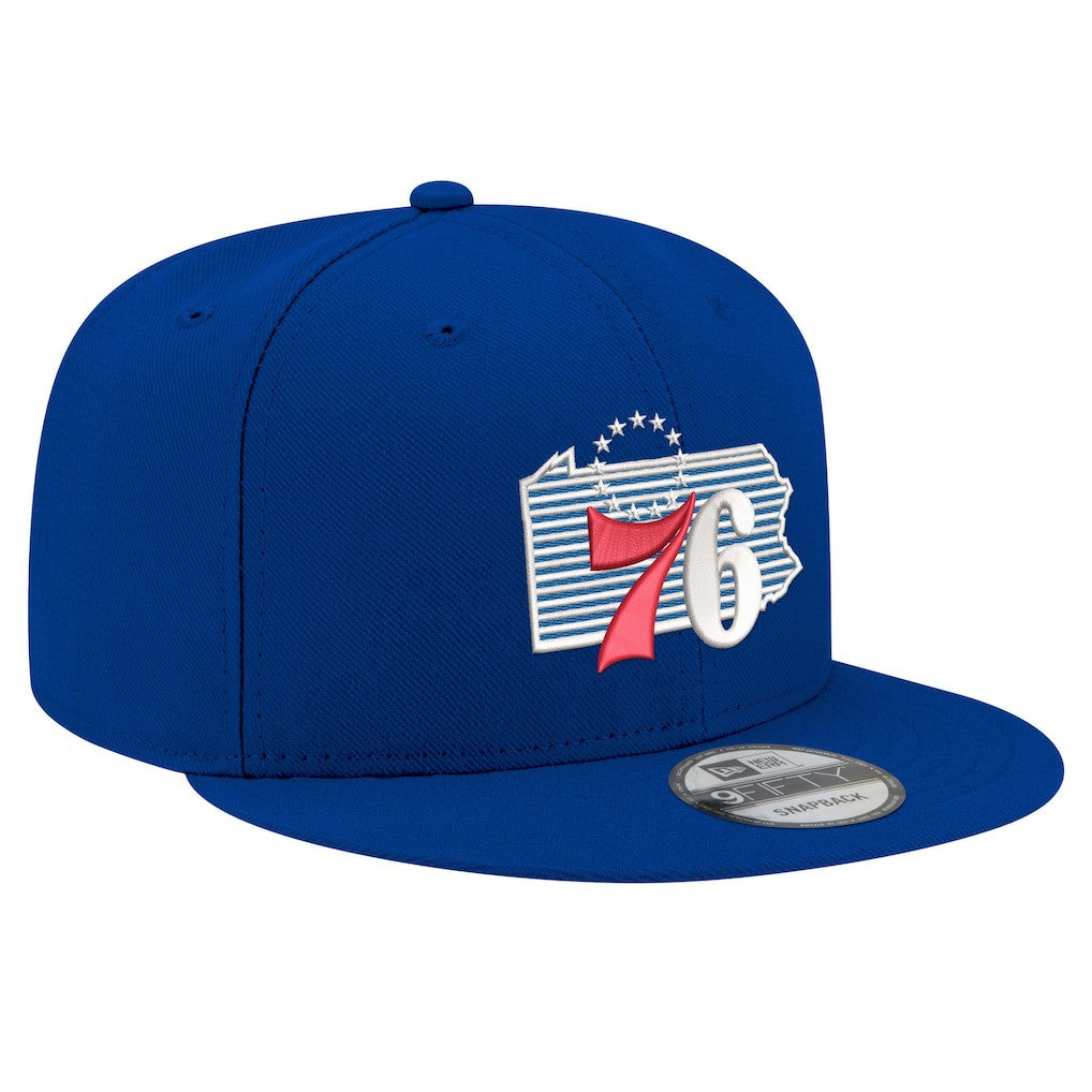 New Era Philadelphia 76ers State Pride 9FIFTY Snapback Hat Royal