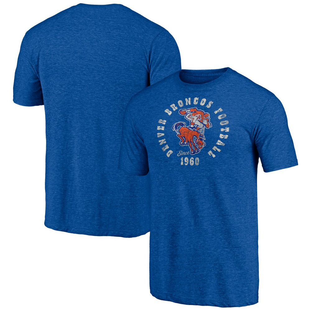 Denver Broncos Vintage Tri-Blend T-Shirt - Royal - NFL