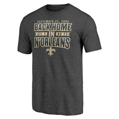 New Orleans Saints Vintage Tri-Blend T-Shirt - Charcoal - NFL