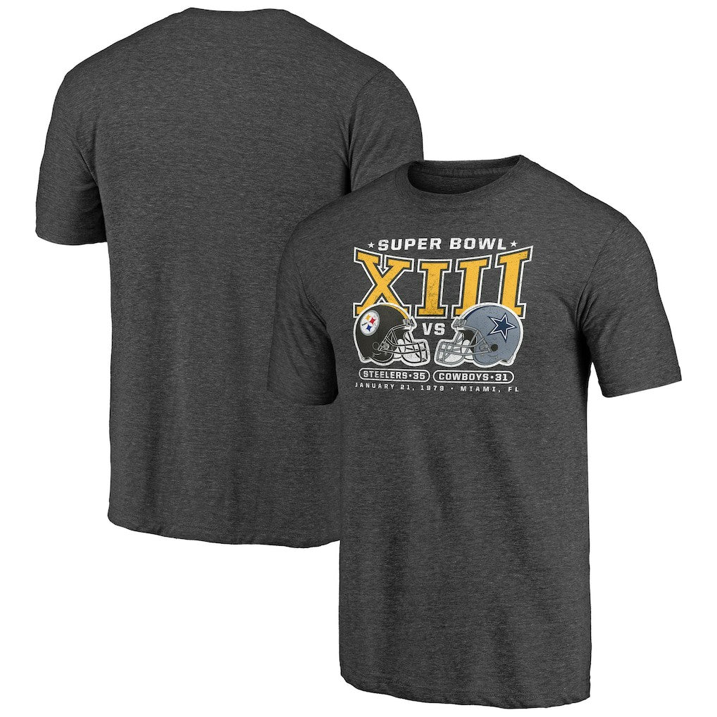 Pittsburgh Steelers Vintage Tri-Blend T-Shirt - Charcoal - NFL