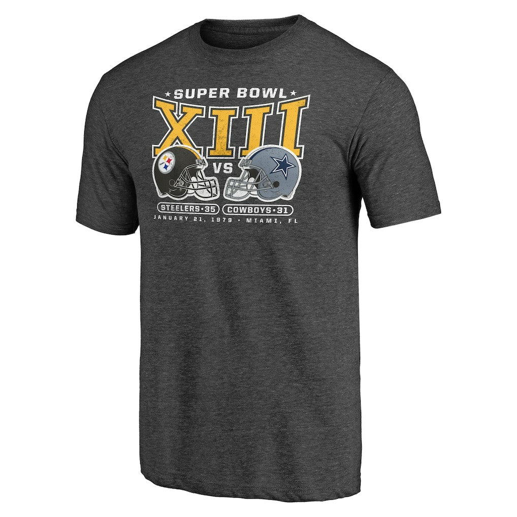 Pittsburgh Steelers Vintage Tri-Blend T-Shirt - Charcoal - NFL