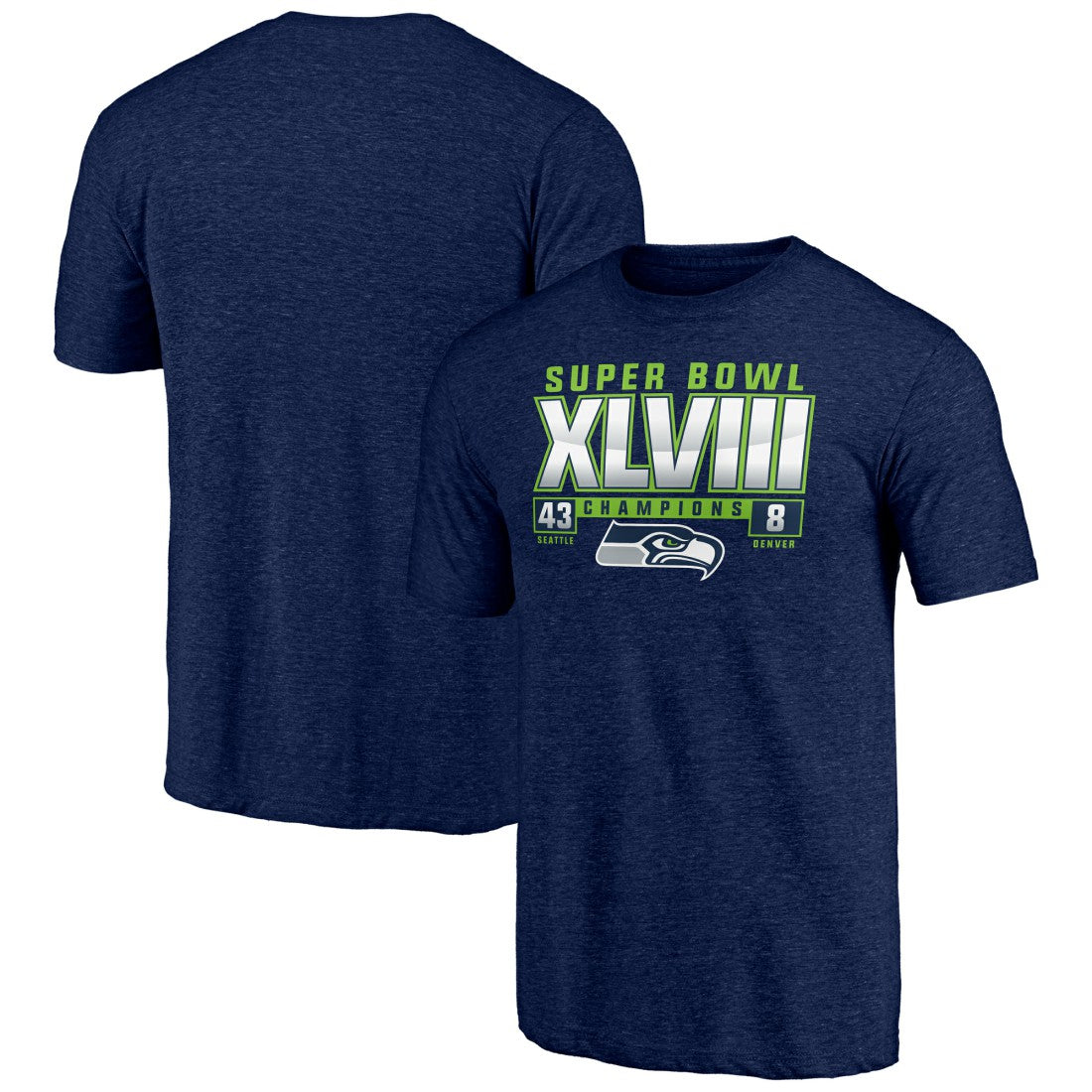 Seattle Seahawks Vintage Tri-Blend T-Shirt - College Navy - NFL