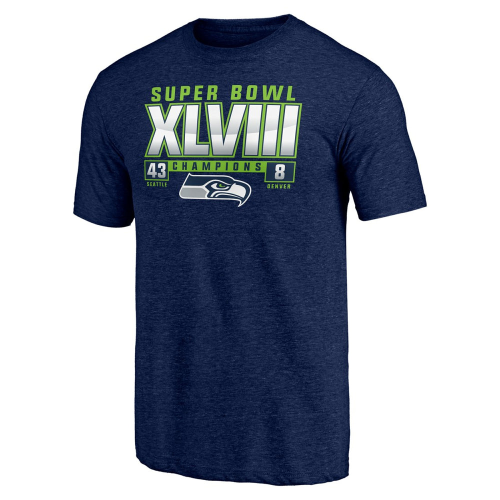 Seattle Seahawks Vintage Tri-Blend T-Shirt - College Navy - NFL