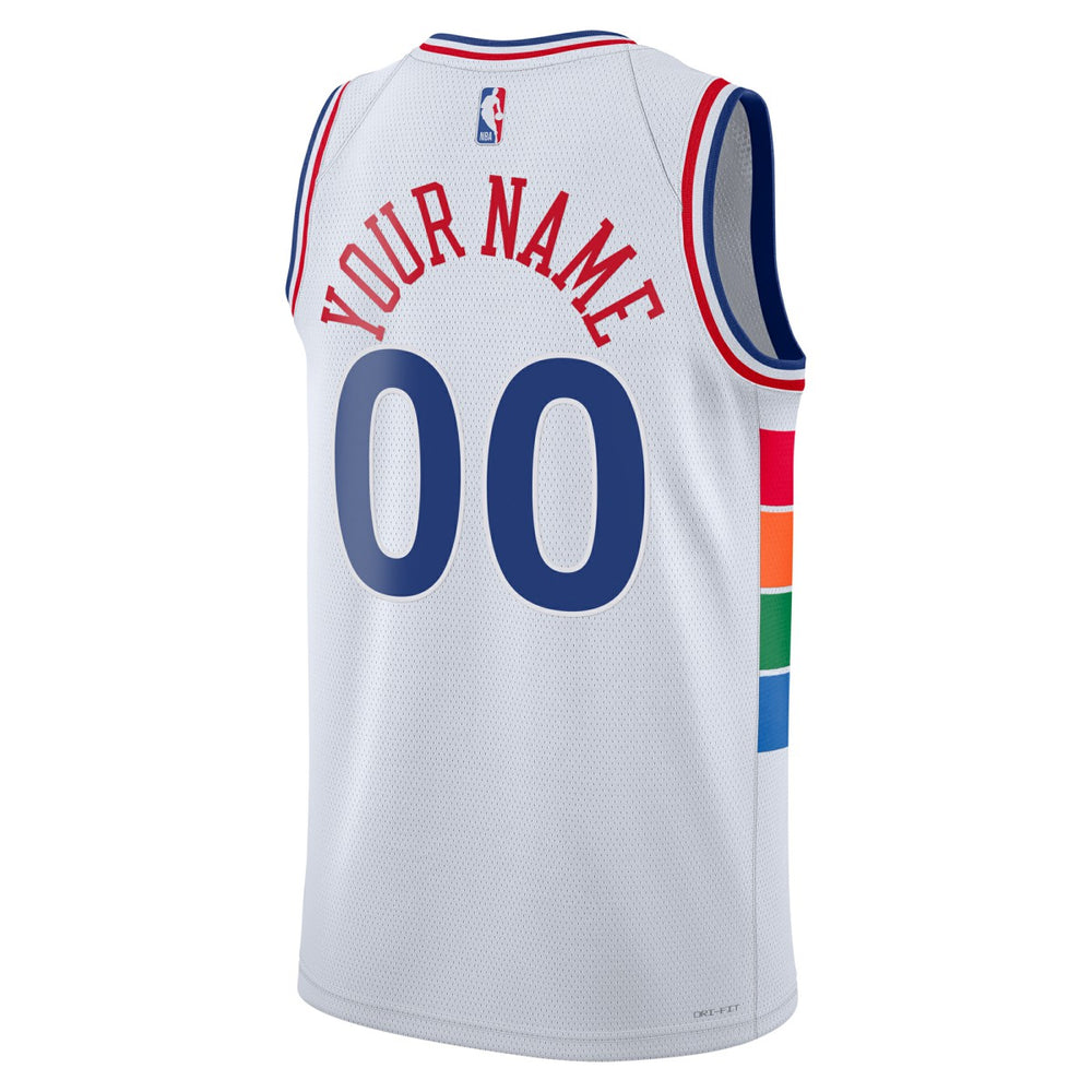 Nike Philadelphia 76ers Unisex 2024/25 Custom Swingman Jersey City Edition White