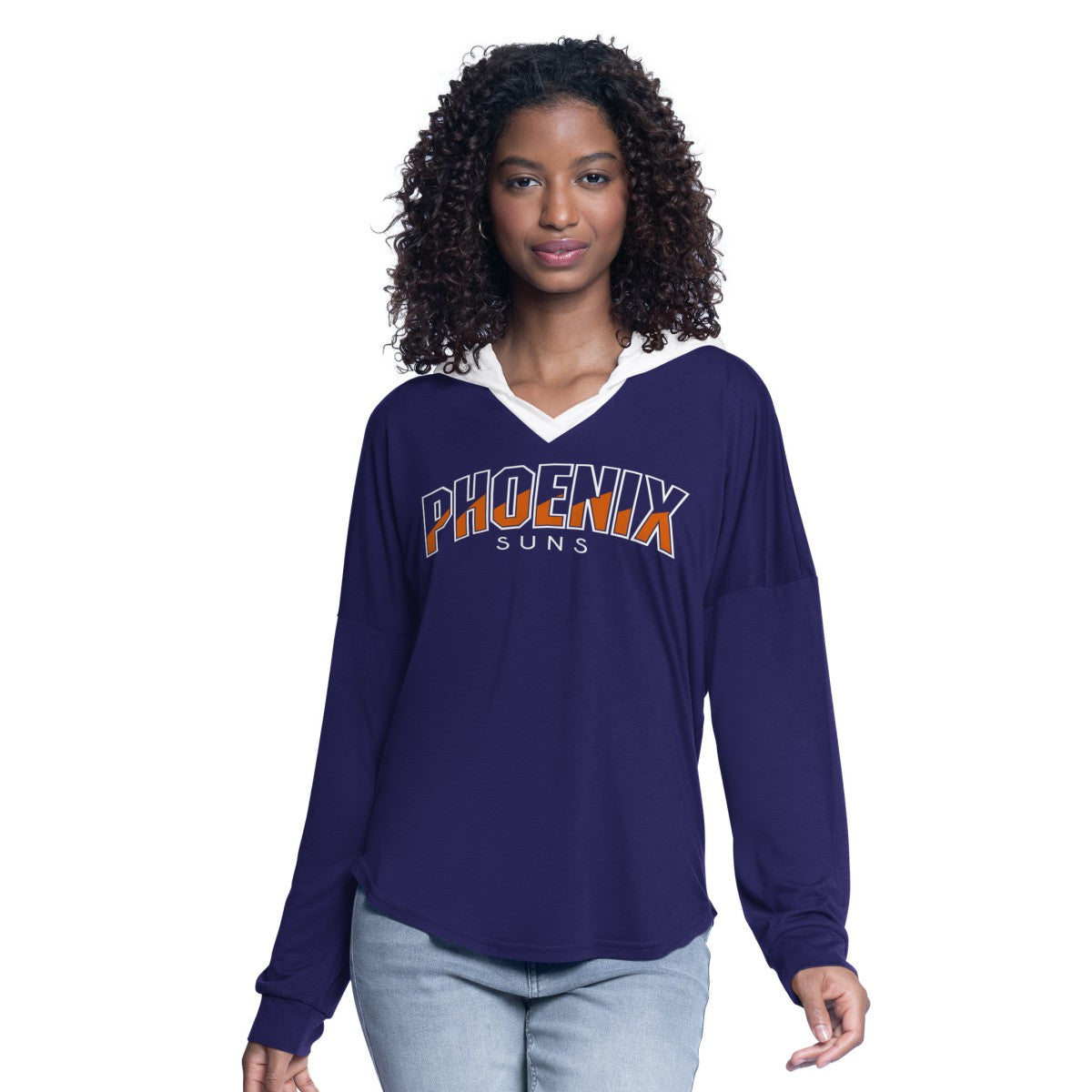 Phoenix Suns G-III 4Her by Carl Banks Women's Bench Player Oversized Long Sleeve Hooded Top Purple