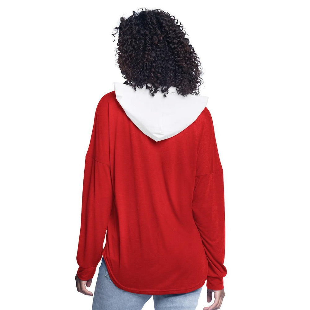 Houston Rockets G-III 4Her by Carl Banks Women's Bench Player Oversized Long Sleeve Hooded Top Red