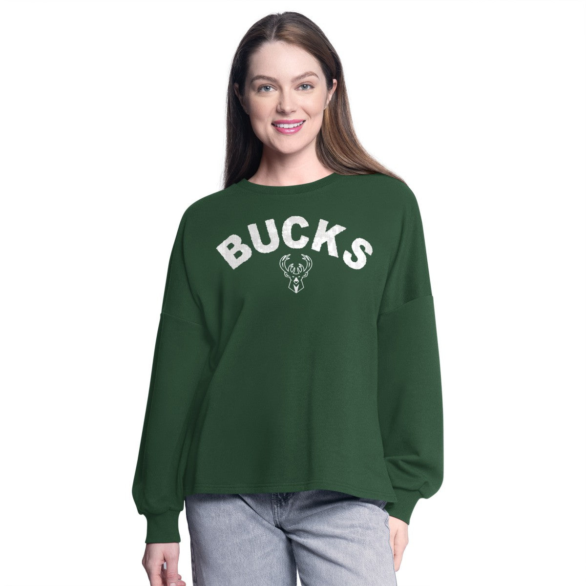 Milwaukee Bucks G-III 4Her by Carl Banks Women's Athletic Pullover Sweatshirt Hunter Green
