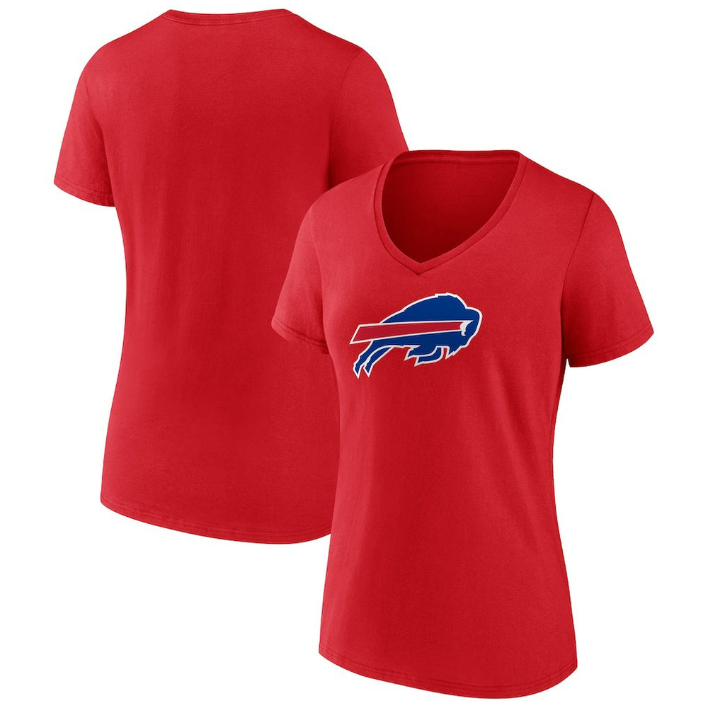 Buffalo Bills Women's Primary Logo V-Neck T-Shirt - Red - NFL