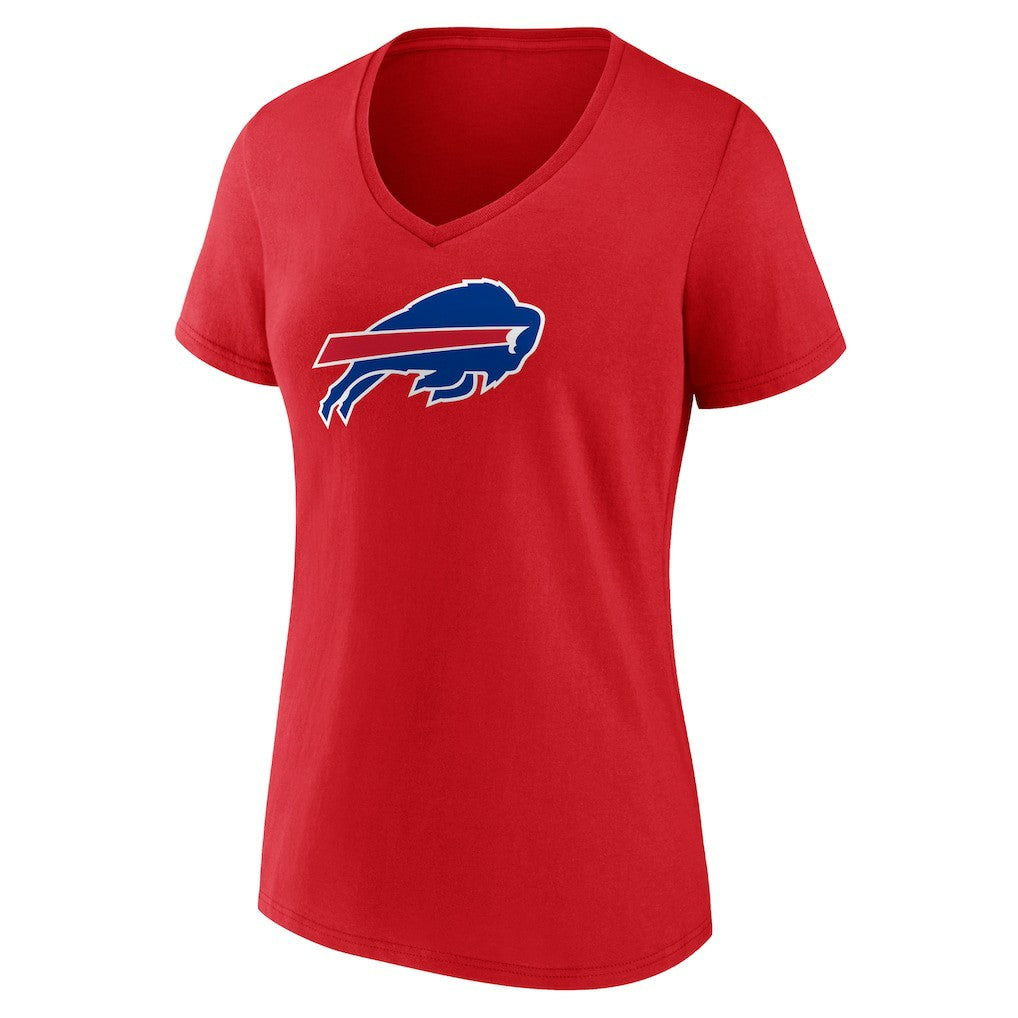 Buffalo Bills Women's Primary Logo V-Neck T-Shirt - Red - NFL