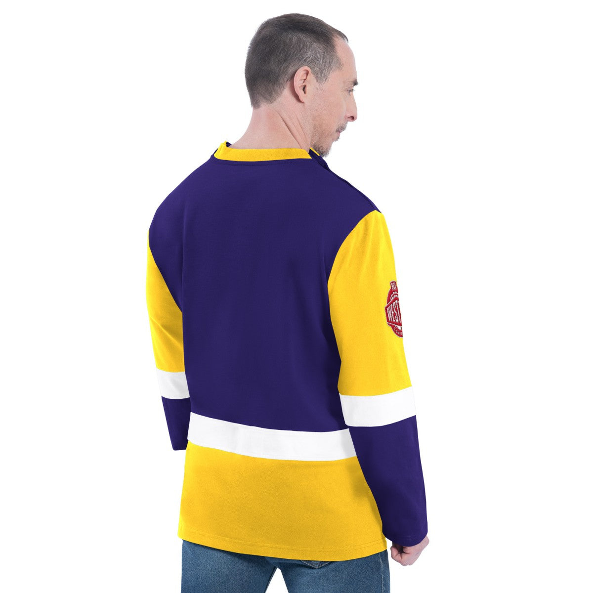 Los Angeles Lakers G-III Sports by Carl Banks Adaptive Rugby Long Sleeve Top Purple