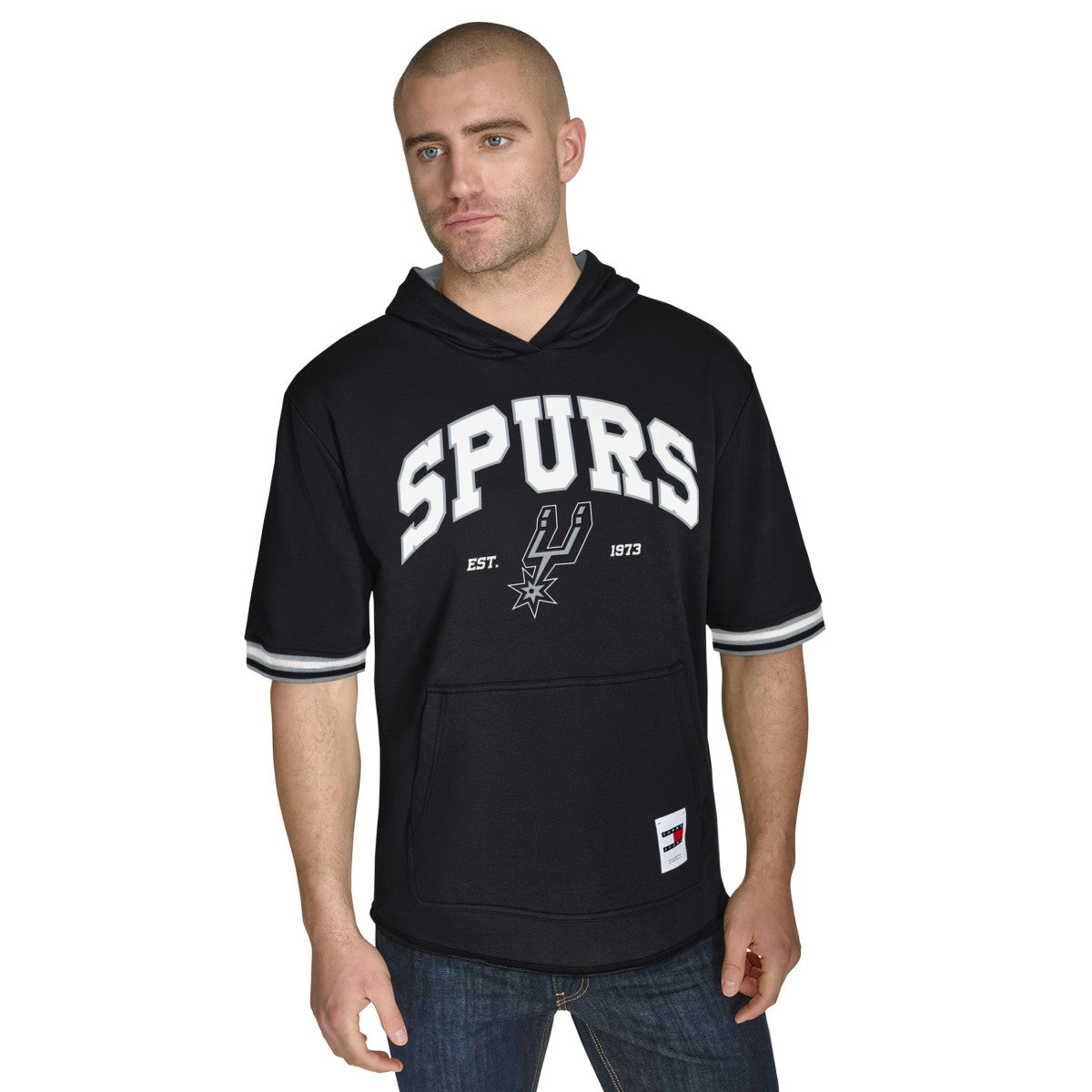 San Antonio Spurs Tommy Jeans Paul French Terry Short Sleeve Pullover Hoodie Black