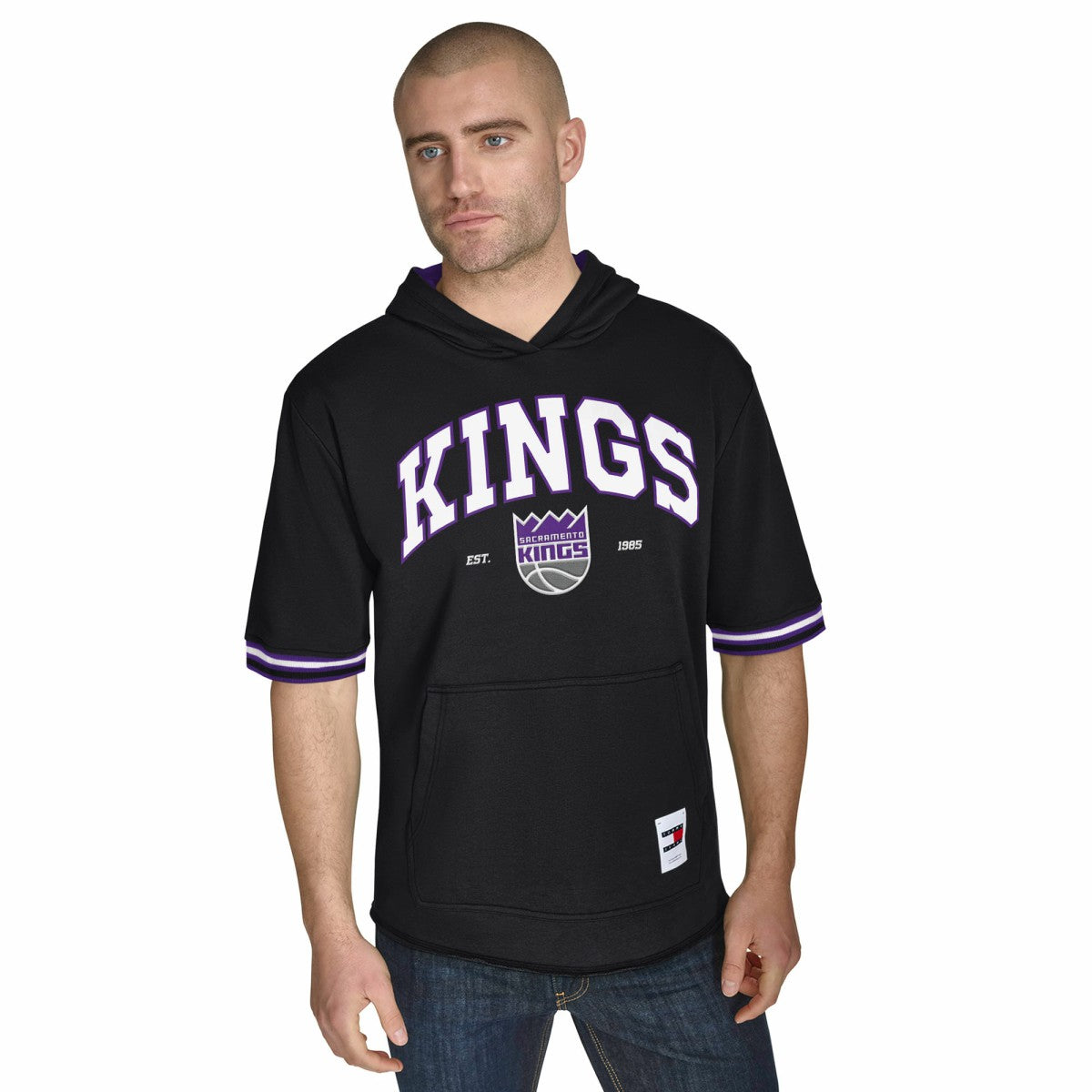 Sacramento Kings Tommy Jeans Paul French Terry Short Sleeve Pullover Hoodie Black