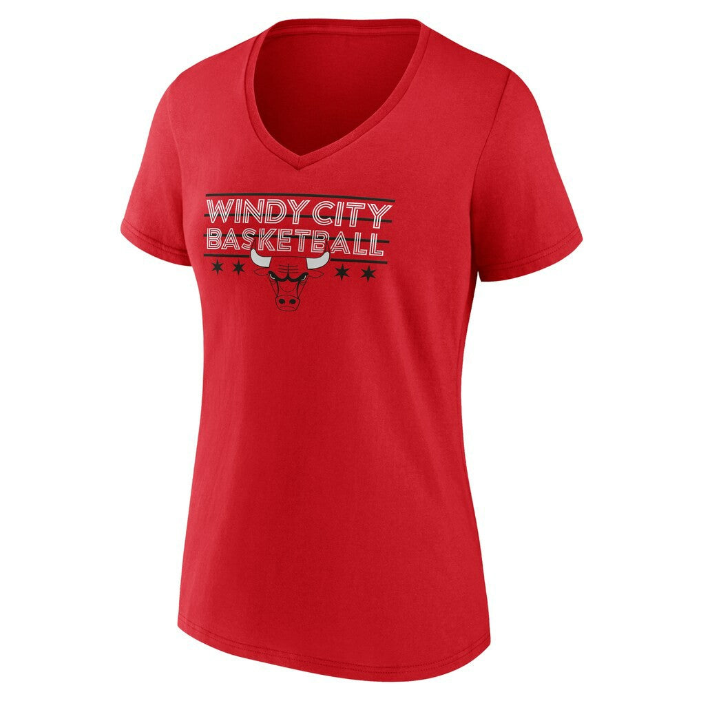 Chicago Bulls Women's Core Hometown Launch V-Neck T-Shirt Red