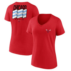 Chicago Bulls Women's Clutch V-Neck T-Shirt Red