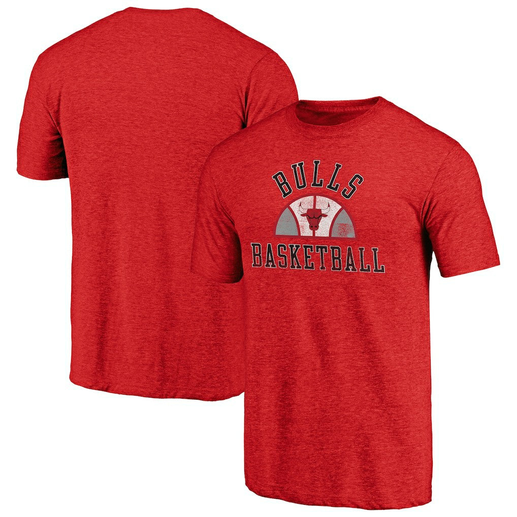 Chicago Bulls Half Classic Tri-Blend T-Shirt Red