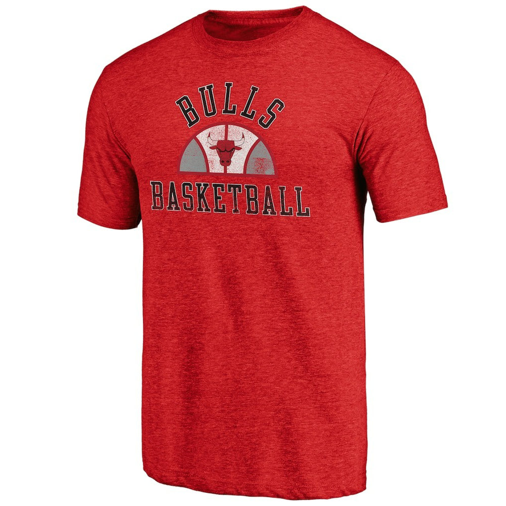 Chicago Bulls Half Classic Tri-Blend T-Shirt Red