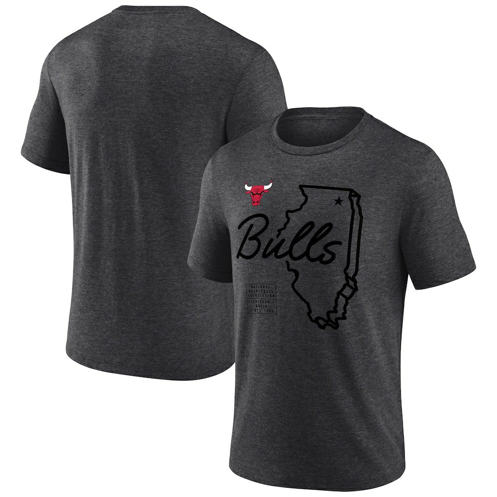 Chicago Bulls Announcer Tri-Blend T-Shirt Charcoal