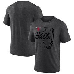 Chicago Bulls Announcer Tri-Blend T-Shirt Charcoal
