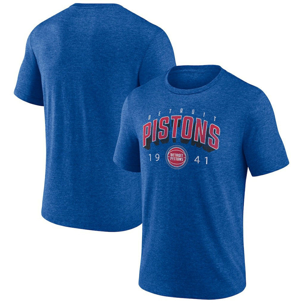 Detroit Pistons Backboard Tri-Blend T-Shirt Blue