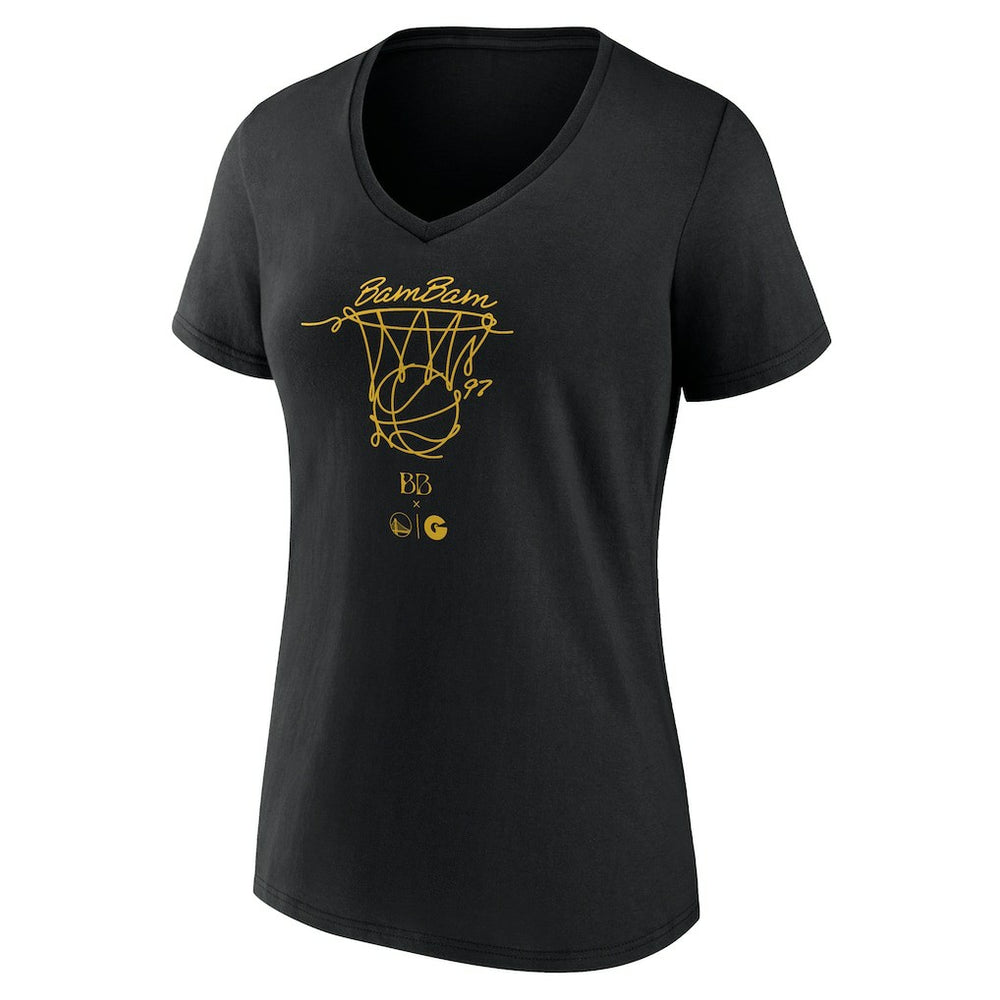 Golden State Warriors Women's Bam Bam V-Neck T-Shirt Black