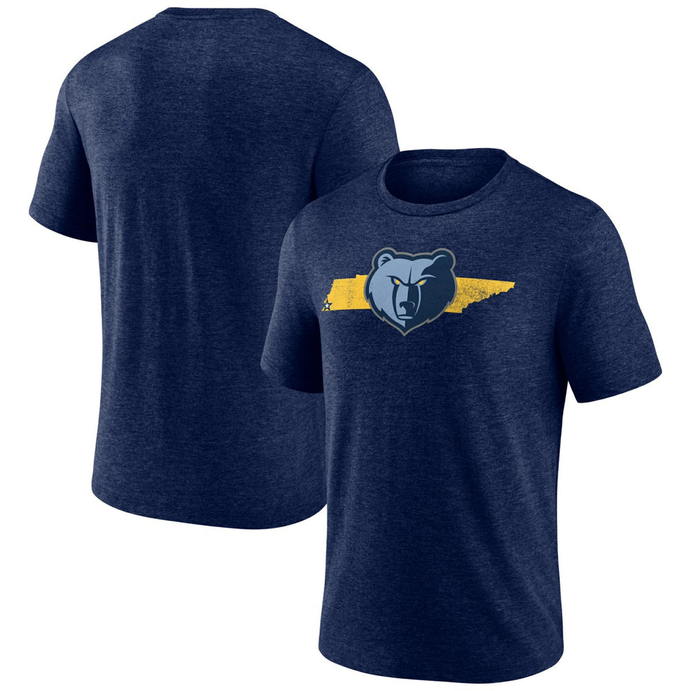 Memphis Grizzlies Announcer Tri-Blend T-Shirt Navy