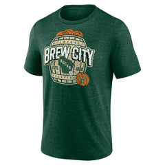 Milwaukee Bucks Announcer Tri-Blend T-Shirt Hunter Green