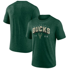 Milwaukee Bucks Backboard Tri-Blend T-Shirt Hunter Green