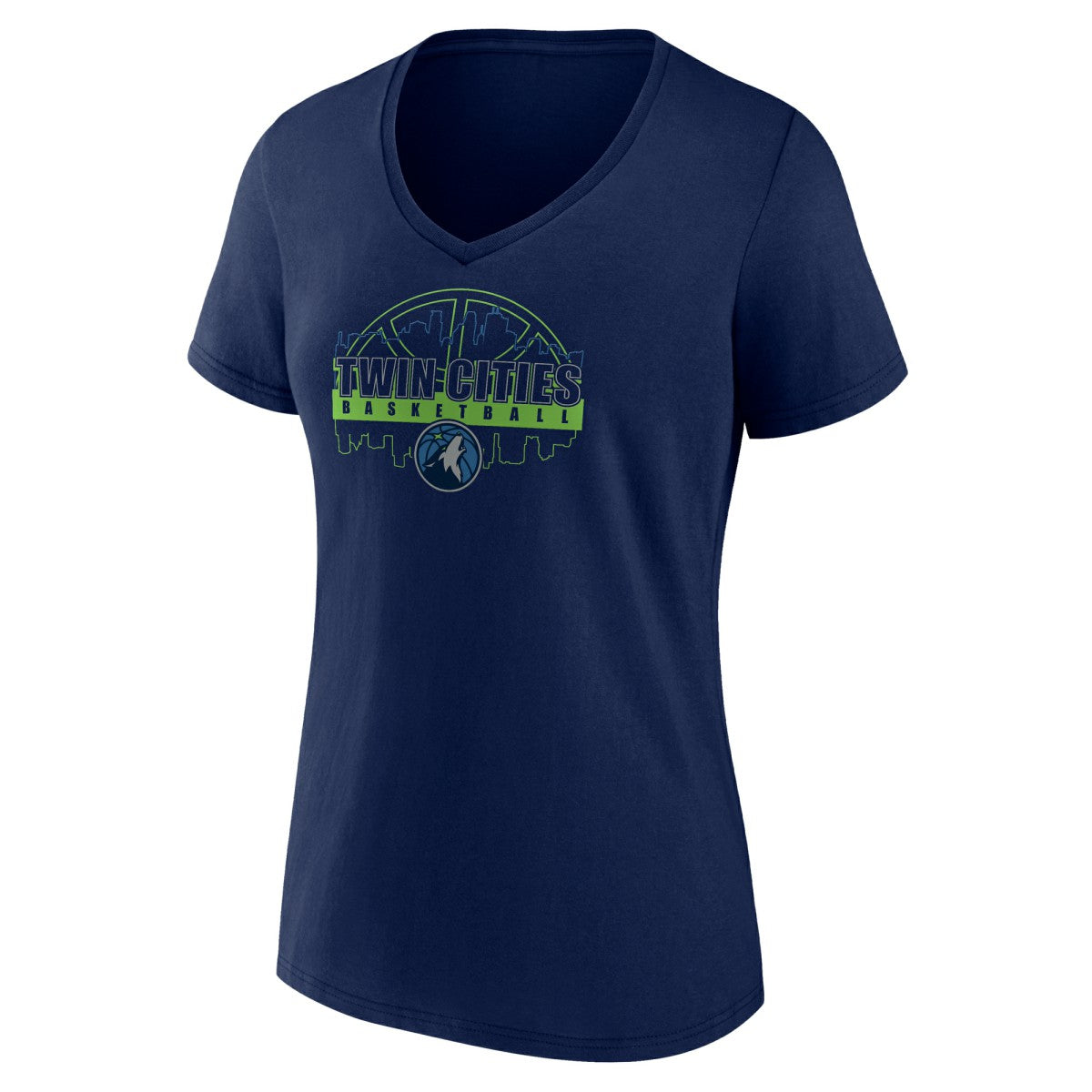Minnesota Timberwolves Women's Core Hometown Launch V-Neck T-Shirt Navy