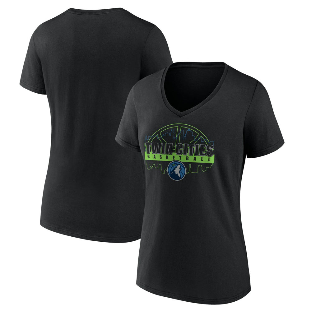 Minnesota Timberwolves Women's Core Hometown Launch V-Neck T-Shirt Black