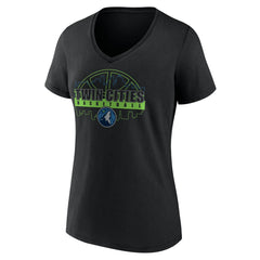 Minnesota Timberwolves Women's Core Hometown Launch V-Neck T-Shirt Black