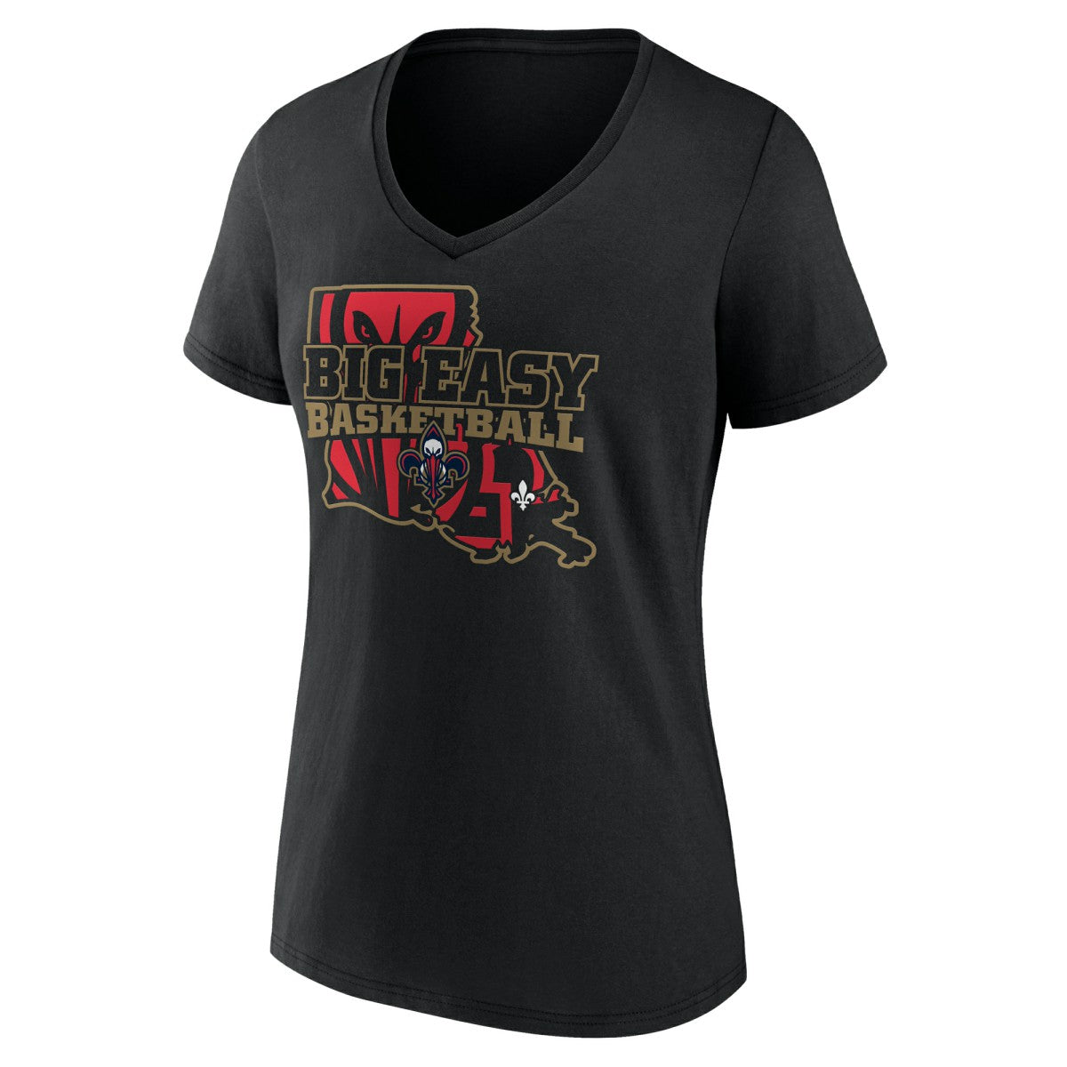 New Orleans Pelicans Women's Core Hometown Launch V-Neck T-Shirt Black